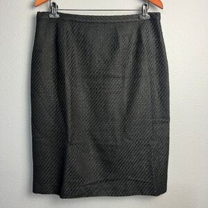 Talbots Black Tweed Textured Pencil Skirt‎ Career Office Professional Classic 16